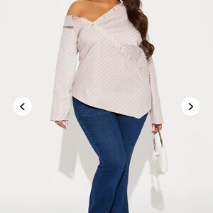 Striped Off-Shoulder Blouse